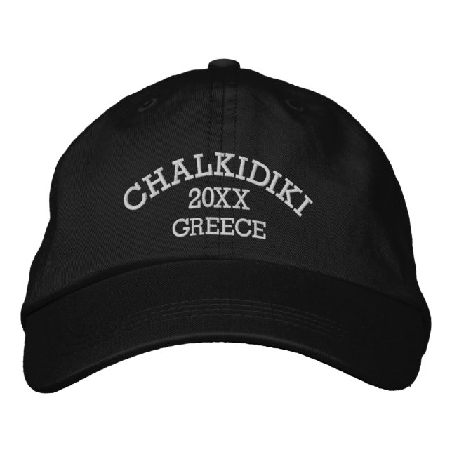 Souvenir of Chalkidiki Greece Embroidered Baseball Cap (Front)
