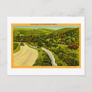 Souvenir of Pickney, MI Vintage Postcard