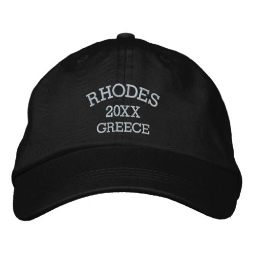 Souvenir of Rhodes Greece Embroidered Baseball Cap