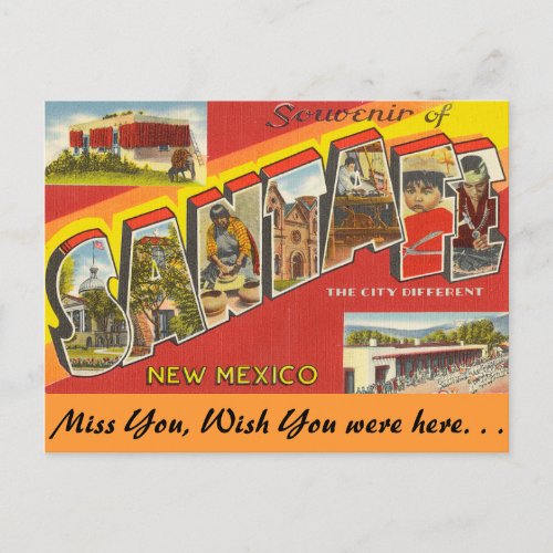 Souvenir of Santa Fe Postcard