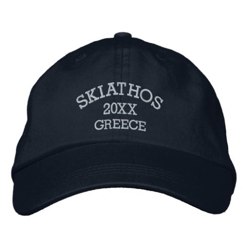 Souvenir of Skiathos Greece Embroidered Baseball Cap