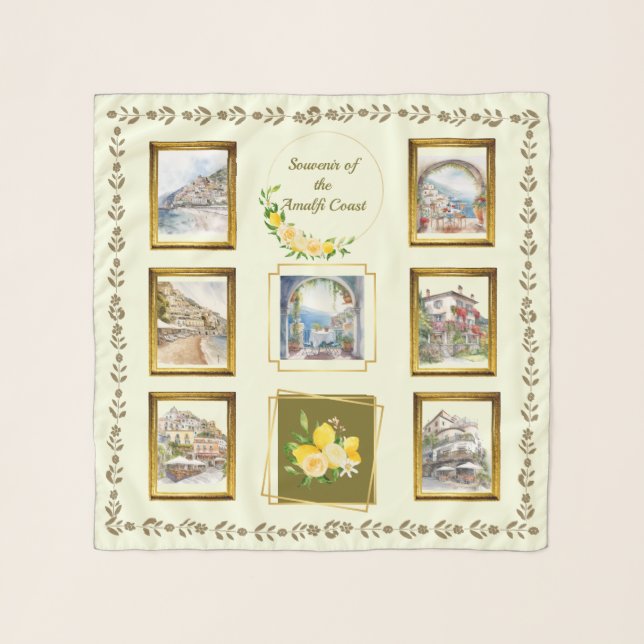 Souvenir of the Amalfi Coast Chiffon Scarf (Front)