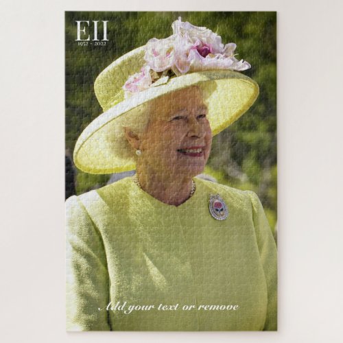 Souvenir portrait photograph of Queen Elizabeth II Jigsaw Puzzle