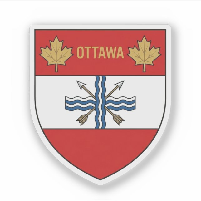 Souvenir Shield of Ottawa, Canada Sticker (Front)
