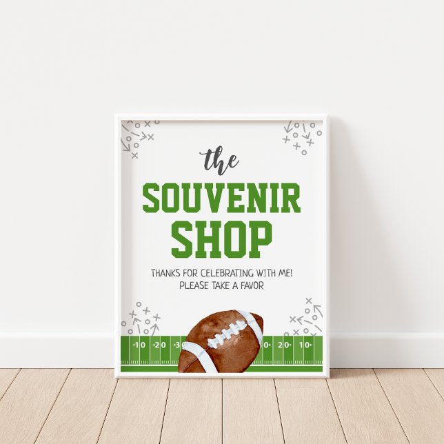 Souvenir Shop Football Birthday Favors Sign (Creator Uploaded)