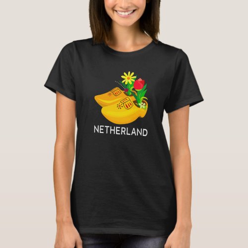 Souvenirs From Netherland Wooden Clogs Dutch Souve T_Shirt