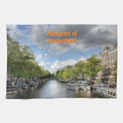 Souvenirs of Amsterdam Singel Canal View Towel