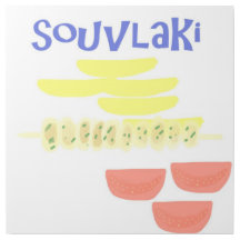 souvlaki greek food painting art