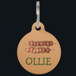Souvlaki Meat Pork Skewer Greek Fast Food Greece Pet ID Tag<br><div class="desc">Design features an original illustration of souvlaki, a grilled meat skewer popular in Greece. Ideal for your favorite foodie or fan of Greek and Mediterranean cuisine. This souvlakia design is also available on other products. Lots of additional Greek food prints are also available from this shop. Don't see what you're...</div>