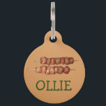 Souvlaki Meat Pork Skewer Greek Fast Food Greece Pet ID Tag<br><div class="desc">Design features an original illustration of souvlaki, a grilled meat skewer popular in Greece. Ideal for your favorite foodie or fan of Greek and Mediterranean cuisine. This souvlakia design is also available on other products. Lots of additional Greek food prints are also available from this shop. Don't see what you're...</div>