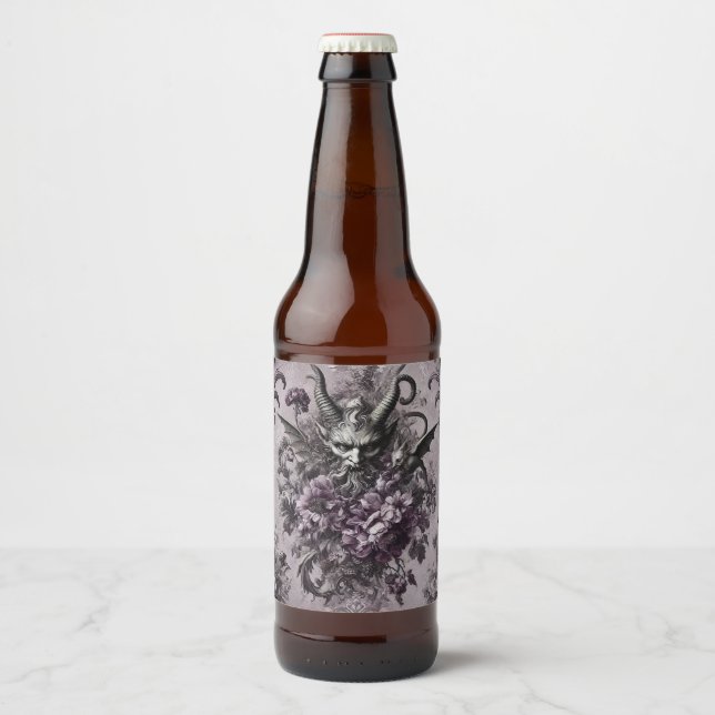 Sovereign of the Undead – Gothic Floral  Beer Bottle Label (Front)