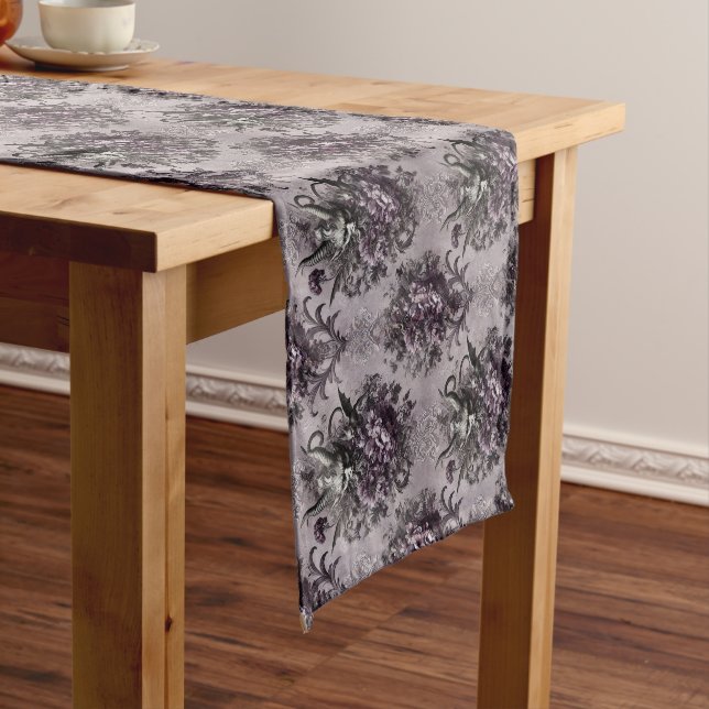 Sovereign of the Undead – Gothic Floral  Short Table Runner (In Situ)