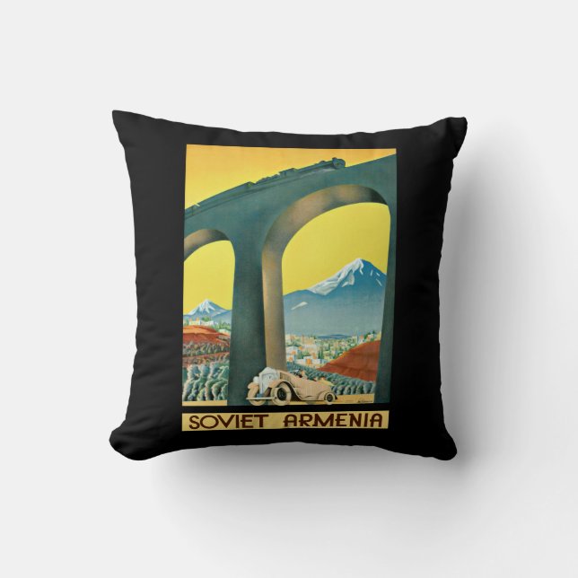 Soviet Armenia Throw Pillow (Front)