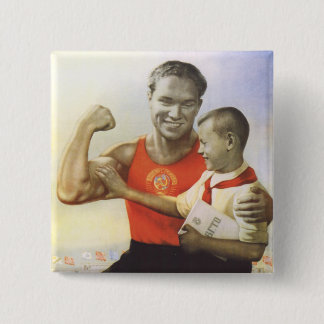 Soviet Athlete Pinback Button