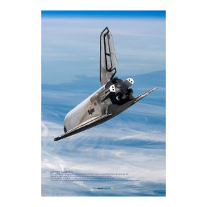 Soviet Buran Shuttle Over the Planet Earth Poster