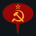 Soviet Cake Topper<br><div class="desc">Mark of sickle and hammer and five 芒 stars of Soviet Union Flag mark “Hammer and sickle” Soviet national flag</div>