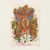 Soviet card with the New Year's cavalry (Front)