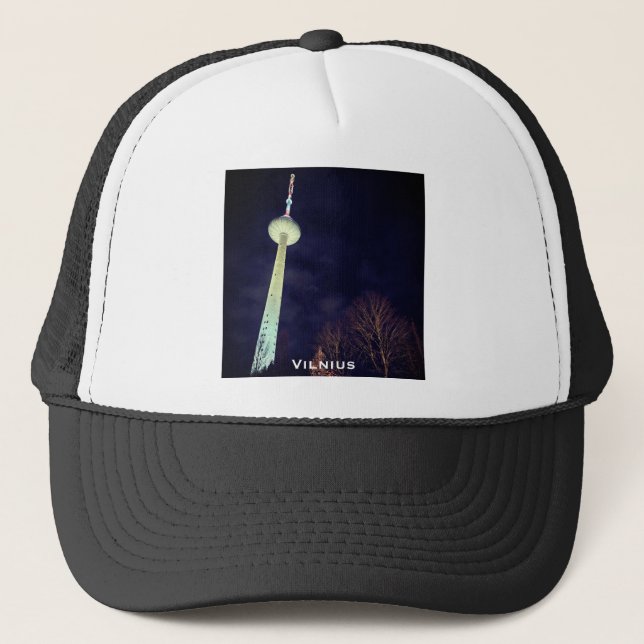 Soviet Era TV Tower - Vilnius, LT  Trucker Hat (Front)