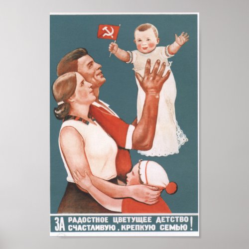Soviet Family Propaganda Poster