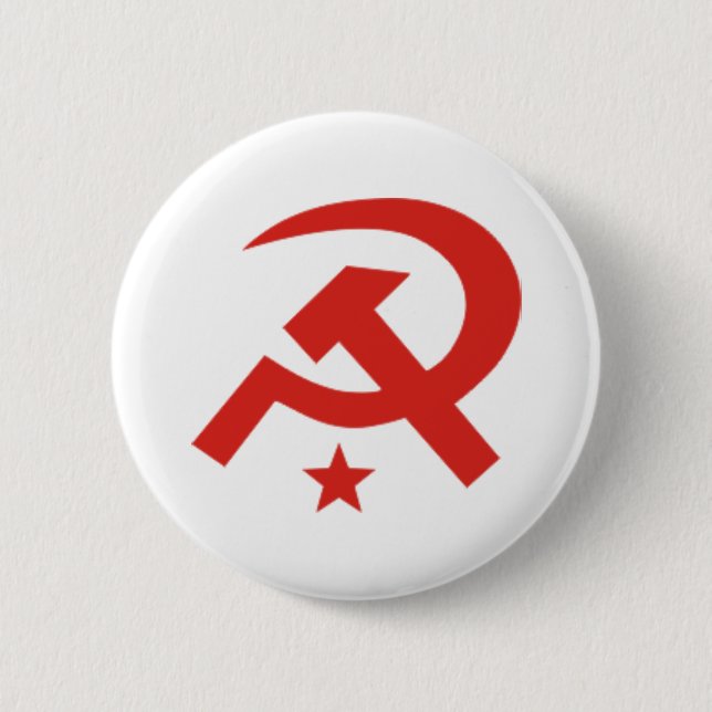 Soviet hammer and sickle design button (Front)