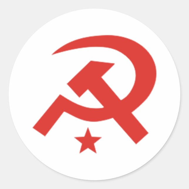 Soviet hammer and sickle design classic round sticker (Front)