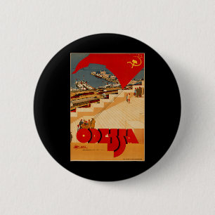 Soviet Odessa Ukraine Cccp Ussr Vintage Poster Button