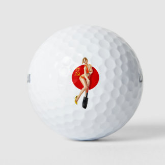 Soviet pin-up girl golf balls