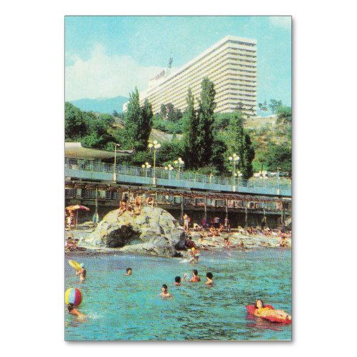 Soviet postcard Hotel Yalta1979 Table Number
