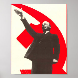 Soviet Propaganda Lenin Vintage Poster