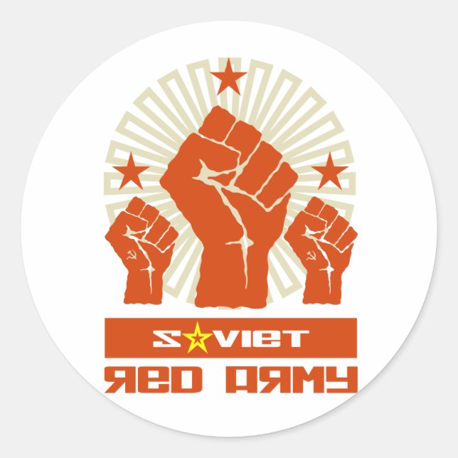 Soviet Red Army 3 Fists Classic Round Sticker (Front)