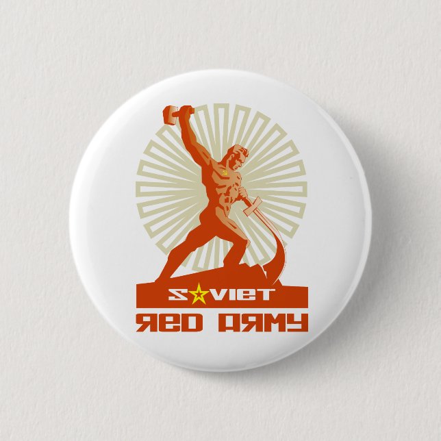 Soviet Red Army Sculpture Pinback Button (Front)