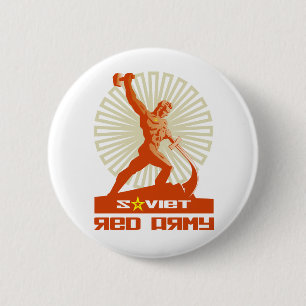 Soviet Red Army Sculpture Pinback Button