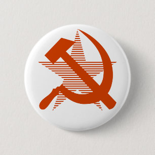 Soviet Red Hammer & Sickle Button