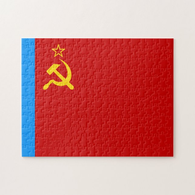 Soviet Russia Flag, USSR, CCCP, Communism, Lenin Jigsaw Puzzle (Horizontal)