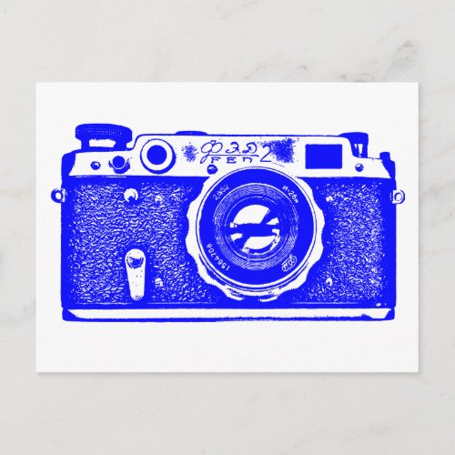 Soviet Russian Camera _ Blue Postcard