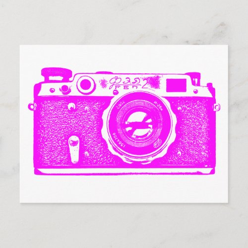 Soviet Russian Camera _ Magenta Postcard