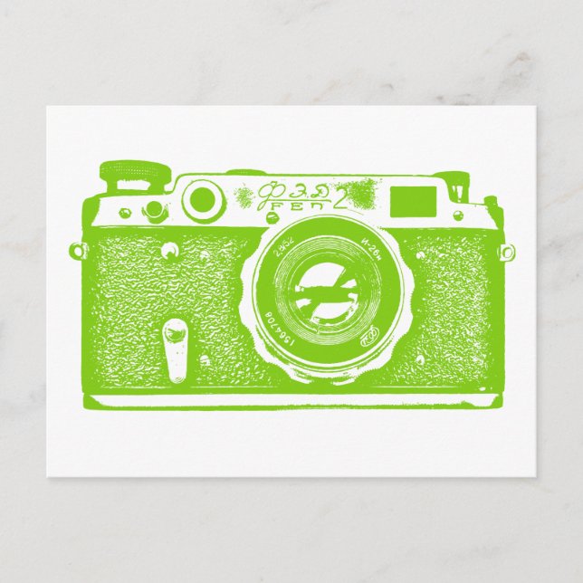 Soviet Russian Camera - Martian Green Postcard (Front)