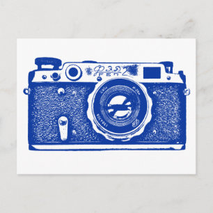 Soviet Russian Camera - Navy Blue Postcard