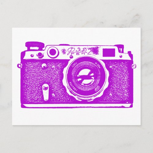 Soviet Russian Camera _ Purple Postcard