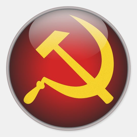 Soviet Russian Hammer And Sickle Classic Round Sticker