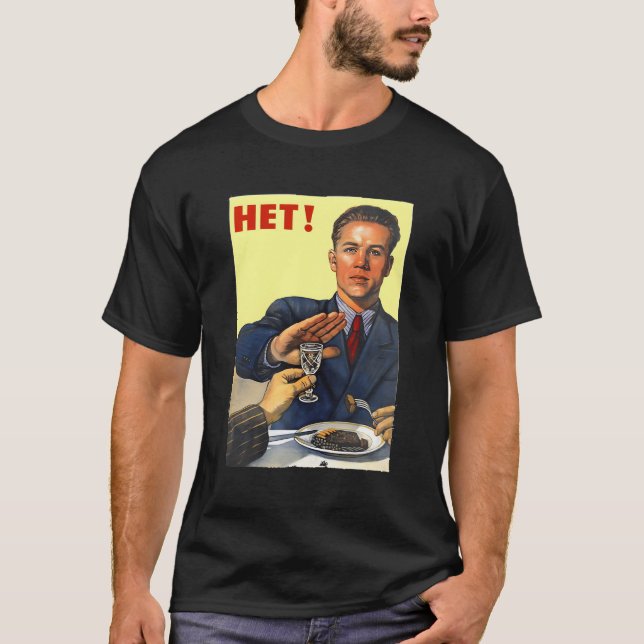 Soviet Russian Ussr Propaganda No Alcohol T-Shirt (Front)