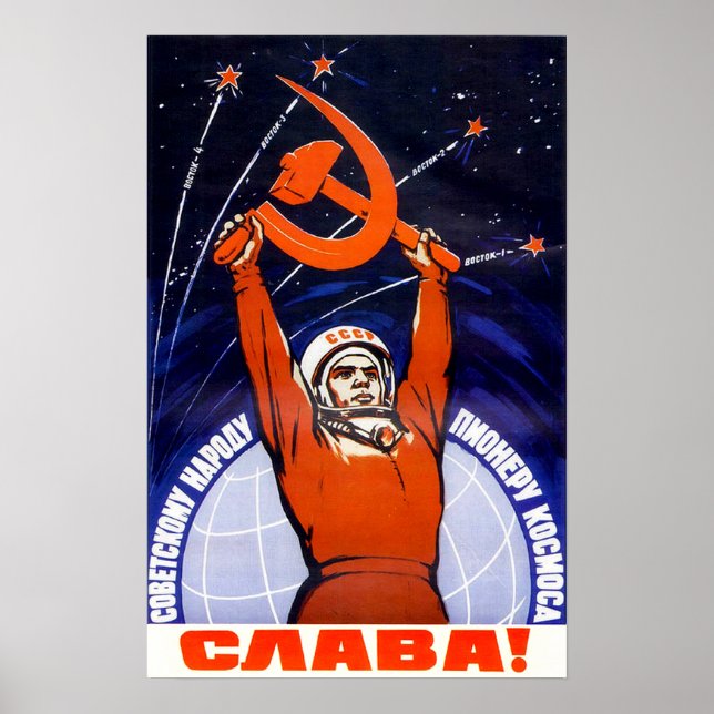Soviet Space Propaganda Poster (Front)