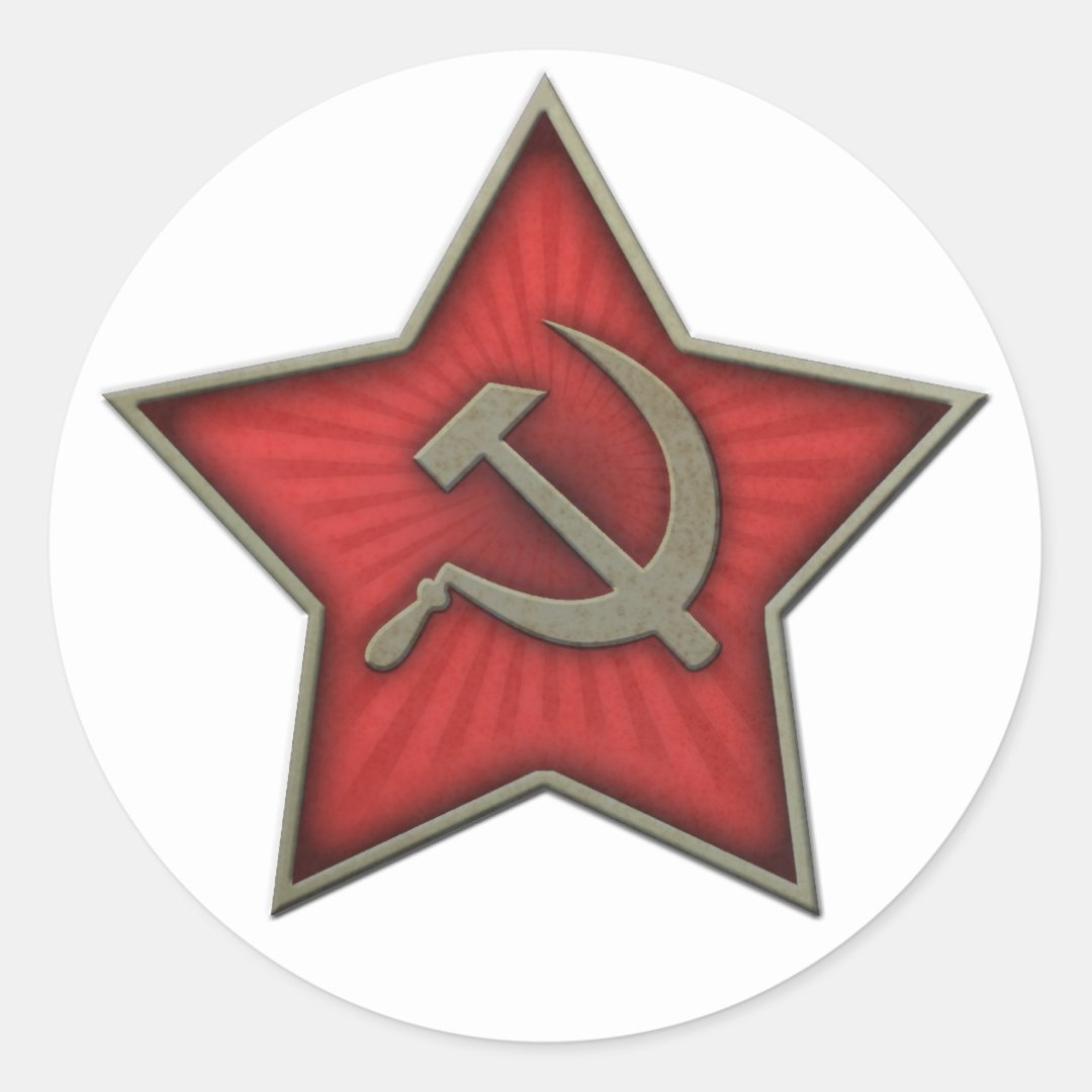 Soviet Star Hammer And Sickle Communist Classic Round Sticker Zazzle