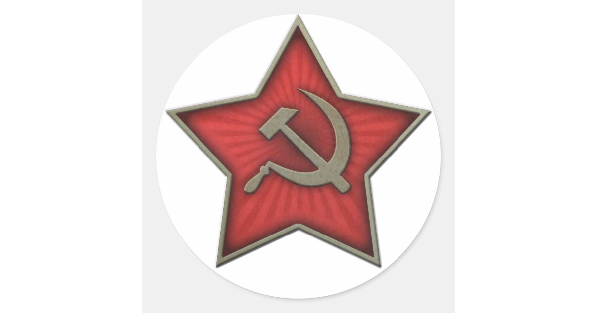 Soviet Star Hammer and Sickle Communist Classic Round Sticker | Zazzle