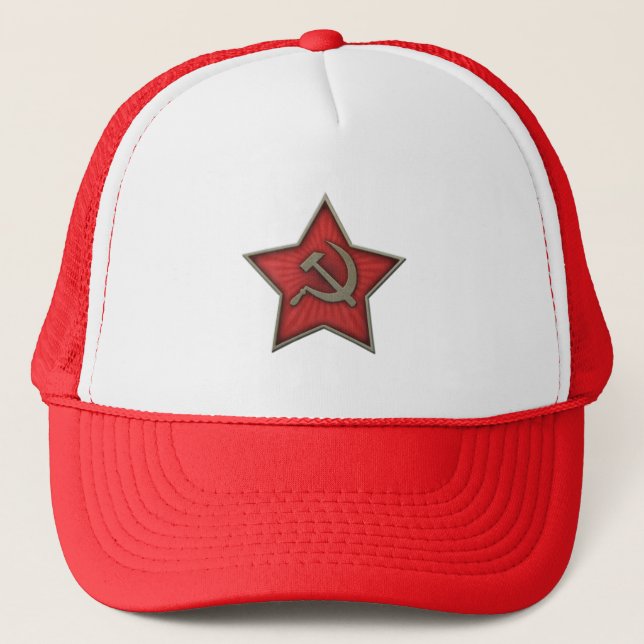 Soviet Star Hammer and Sickle Communist Trucker Hat (Front)