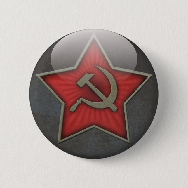 Soviet Star Hammer and Sickle Pinback Button (Front)