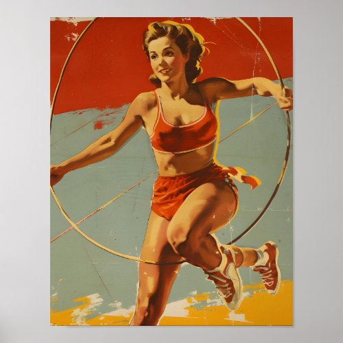 Soviet Themed Female Gymnastics Poster