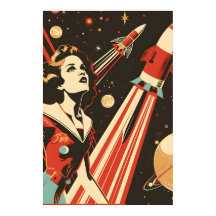 Soviet Themed Space Rocket Girl