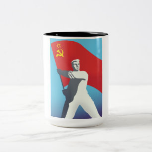 Soviet Travel poster Two-Tone Coffee Mug