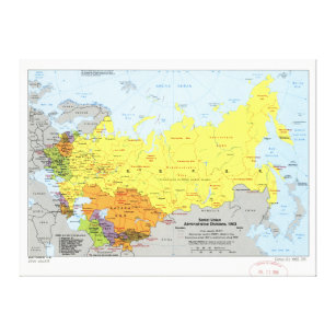 Soviet Union Administrative Divisions Map (1983) Canvas Print